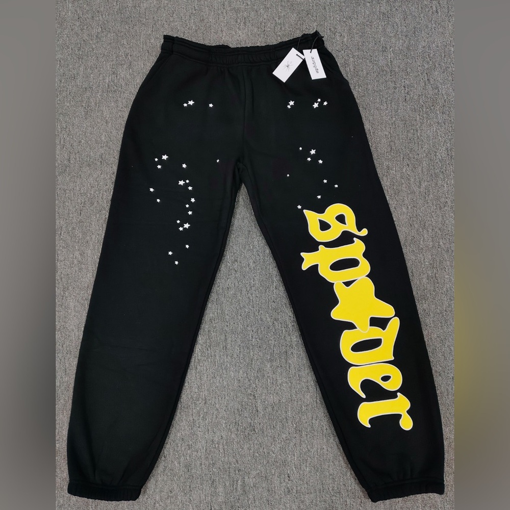 Spyder Black Sweatpants with Yellow Logo